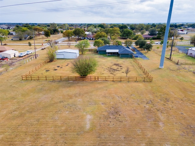 bird's eye view with a rural view