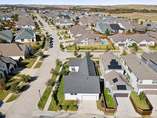 aerial view with a residential view