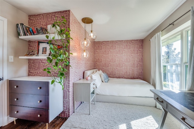 bedroom featuring dark wood-type flooring