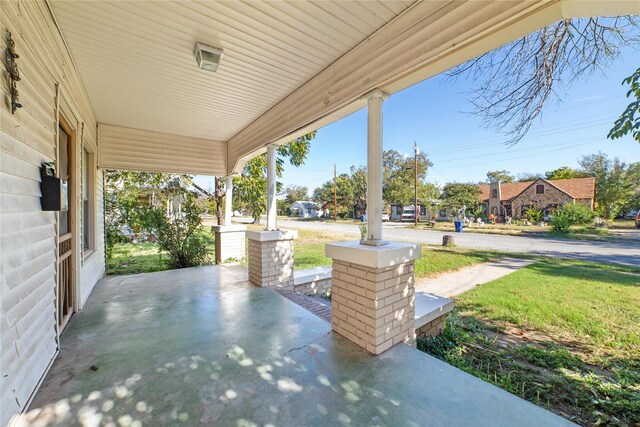 view of patio with a porch