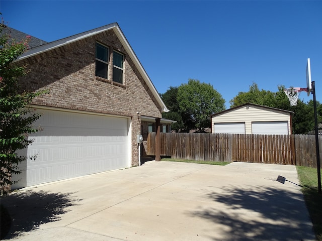 view of property exterior with a garage