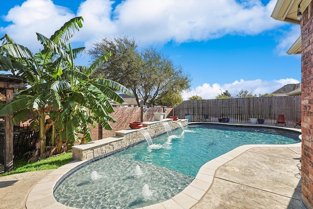 view of swimming pool with a fenced in pool and a fenced backyard