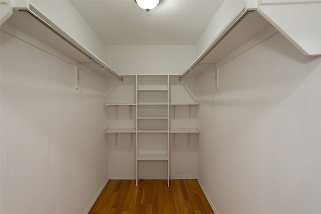 walk in closet featuring wood-type flooring