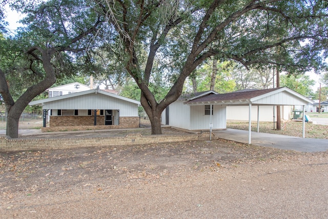 view of single story home