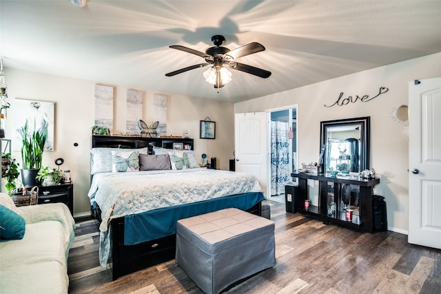 2209 Torch Lake Dr, Forney, TX 75126 - bedroom with baseboards, a ceiling fan, and wood finished floors