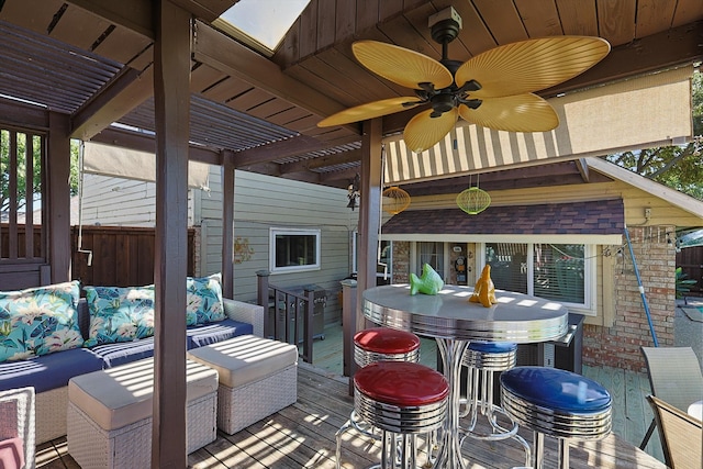 view of patio featuring a deck and an outdoor living space