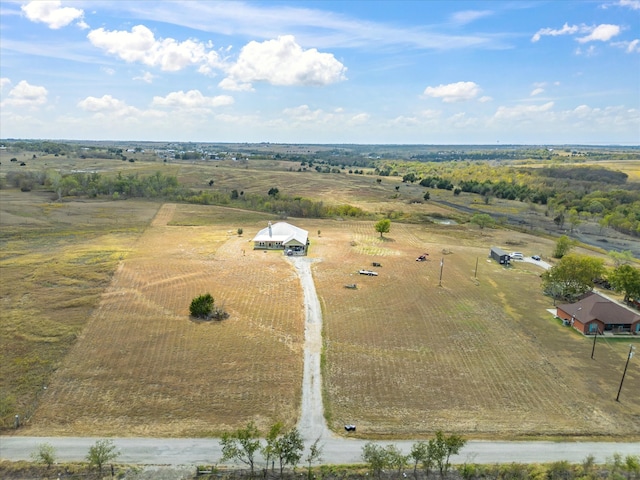 bird's eye view featuring a rural view