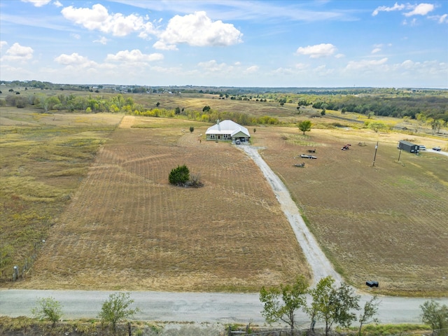 drone / aerial view featuring a rural view