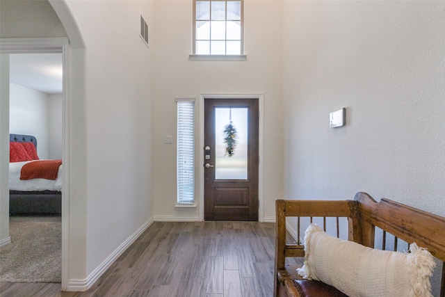 foyer entrance featuring hardwood / wood-style flooring