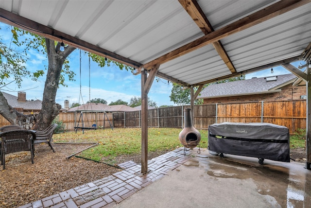 view of patio / terrace featuring grilling area