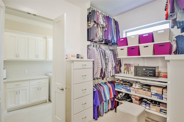 view of walk in closet