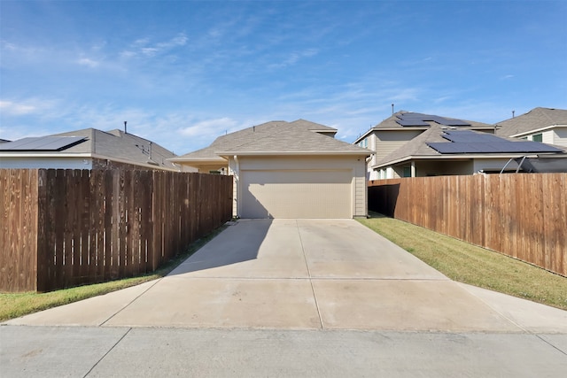 exterior space featuring a garage