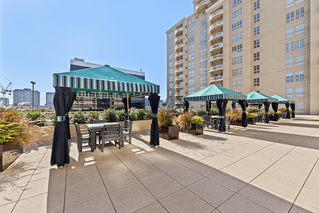 view of community with a gazebo