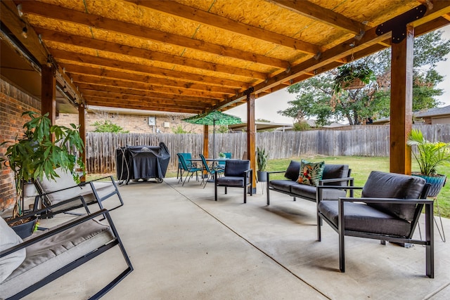 view of patio with outdoor lounge area