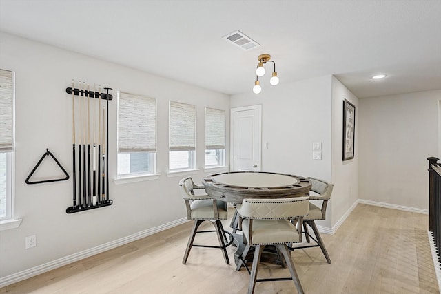 dining area featuring light hardwood / wood-style floors