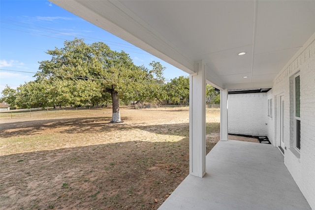 view of yard with a patio