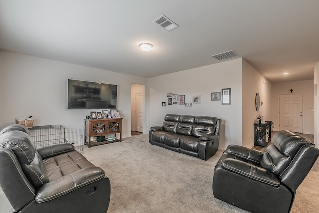 living room featuring carpet floors