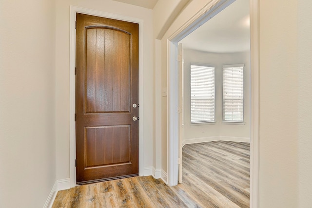 entrance foyer featuring light wood-type flooring