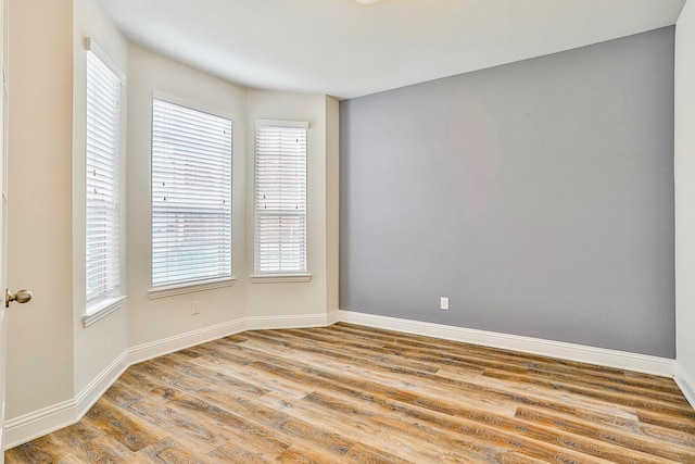 empty room featuring a healthy amount of sunlight and light wood-type flooring