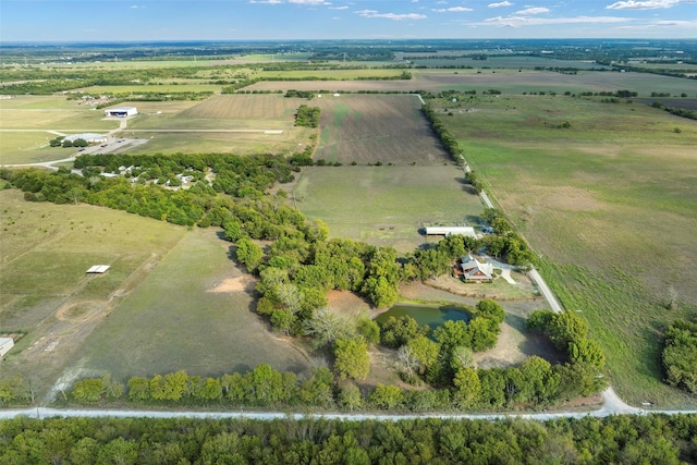 bird's eye view with a rural view and a water view