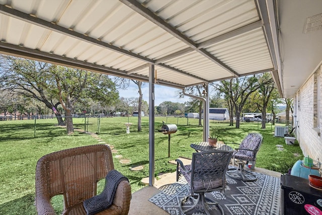 view of patio / terrace with central AC