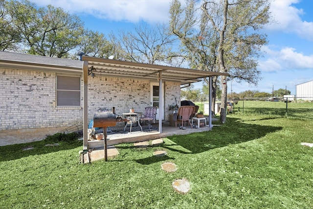 view of yard with a patio area