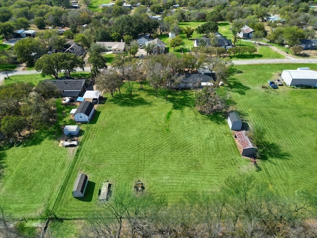 drone / aerial view with a rural view