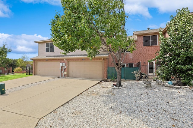 view of front of property featuring a garage