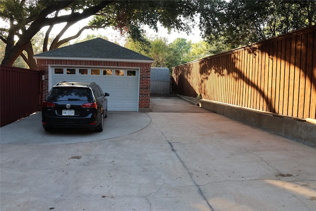 view of garage