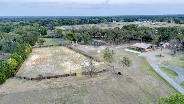 bird's eye view with a rural view