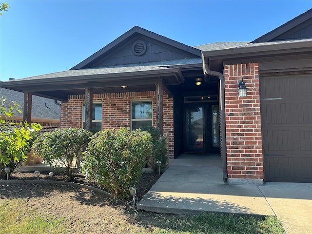 entrance to property with a garage