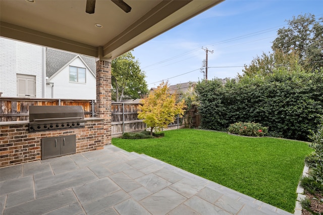 view of patio with grilling area and area for grilling