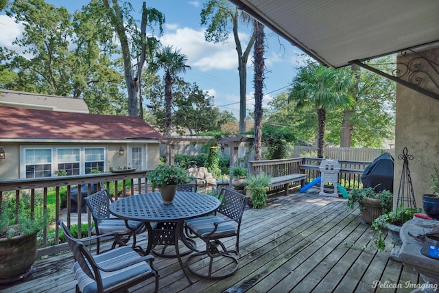 view of wooden deck