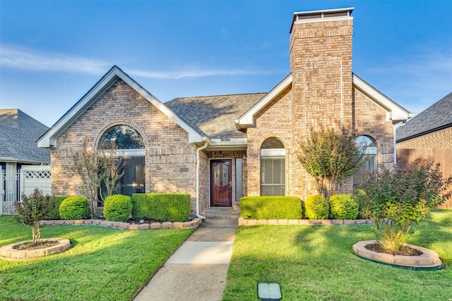 view of front facade with a front lawn