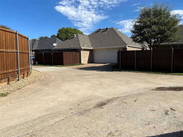 view of home's exterior with a garage