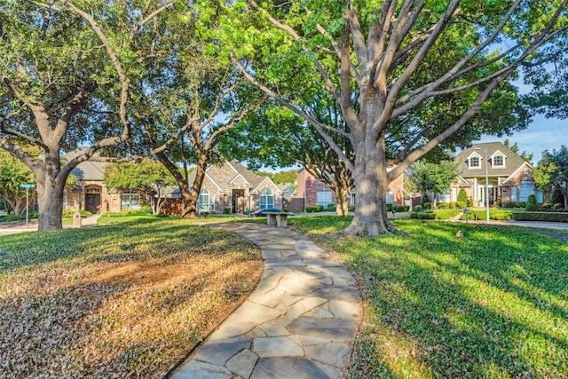 view of community featuring a yard