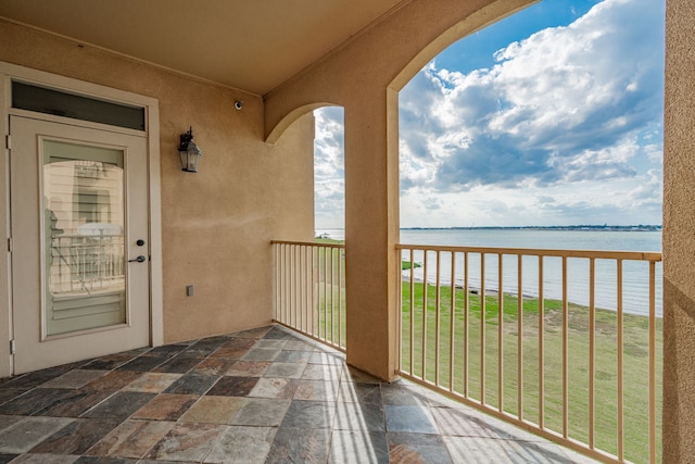 balcony with a water view