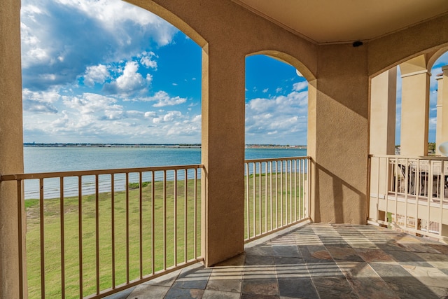 balcony with a water view