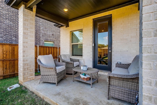 view of patio / terrace featuring an outdoor hangout area