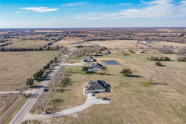 bird's eye view with a rural view