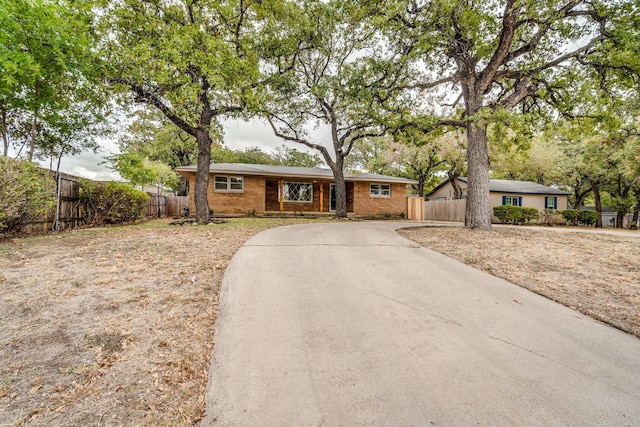 view of single story home