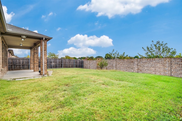 view of yard with a patio