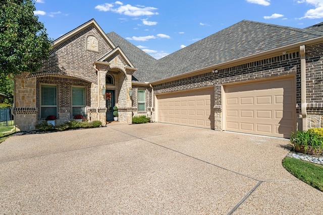 view of front facade with a garage