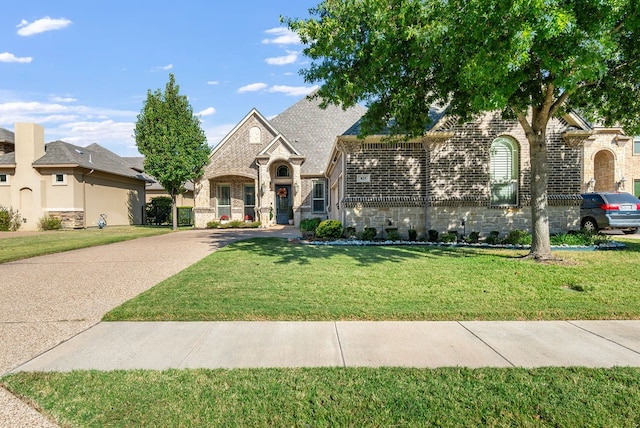 view of front facade featuring a front yard