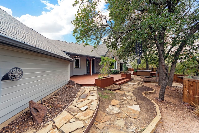 view of patio featuring a deck