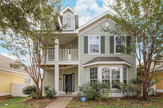 1414 Kingston Pl, Providence Village, TX 76227 - view of front of property with a balcony and a shingled roof