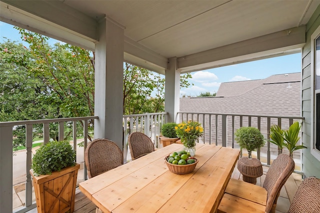 balcony with outdoor dining area