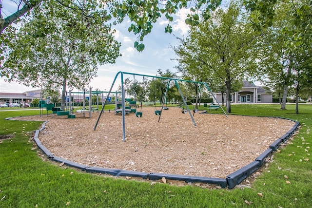 community playground featuring a yard