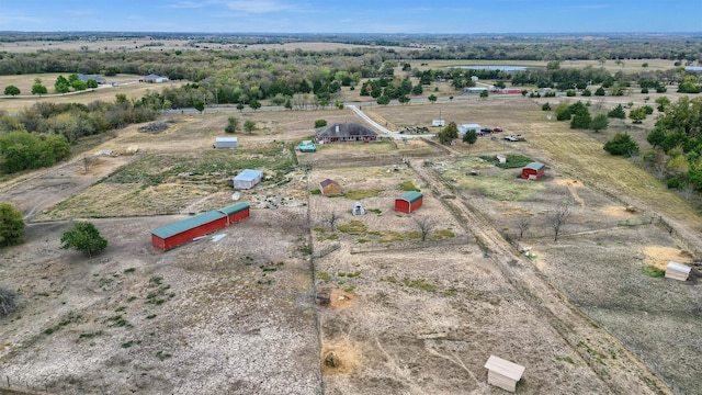 aerial view with a rural view