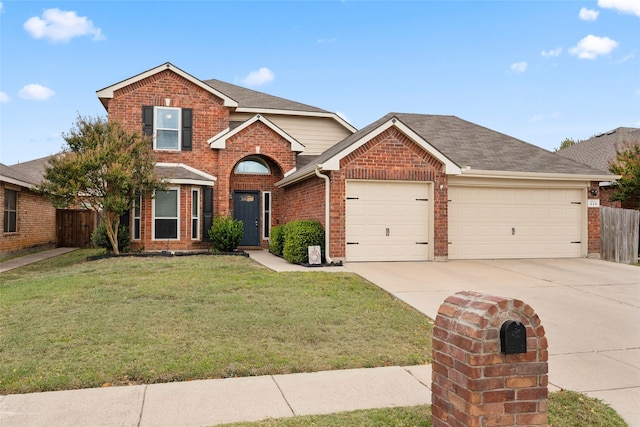 628 Destin Dr, Fort Worth, TX 76131 - traditional-style house featuring brick siding, a garage, driveway, and roof with shingles